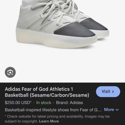 Adidas Fear of God Athletics 1 Basketball (Sesame/Carbon/Sesame)