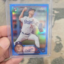 Bobby Miller Topps Chrome Rookie Holo Number 112/150 Baseball Card 