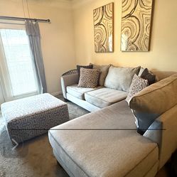 Sectional And Ottoman Set