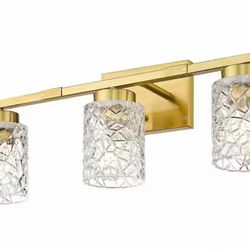 JAZAVA 22” 3-Light Brushed Gold Vanity Light - New