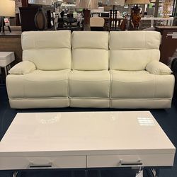 Coaster Top Grain Leather Power Reclining Sofa,Loveseat