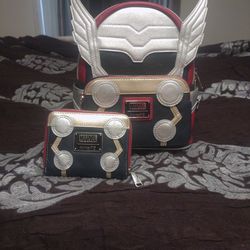 Loungefly Marvel Thor Backpack Purse And Wallet 