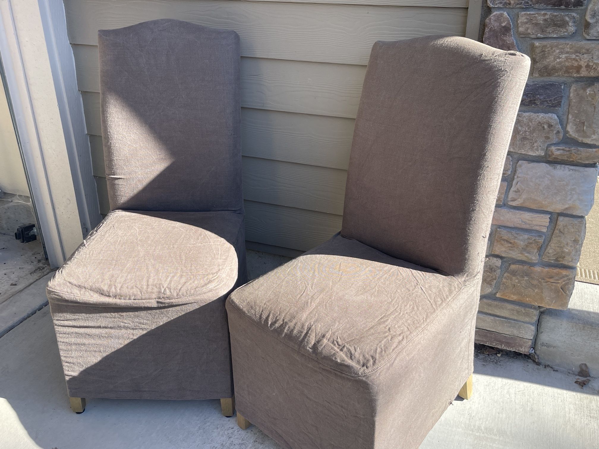 Pair of Upholstered Side Chairs with Removable Covers