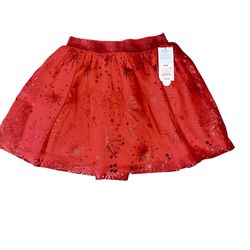 Halloween Holiday Time Girls Metallic Print Costume Ballerina Party Red Tutu Skirt, Sizes M (8)  