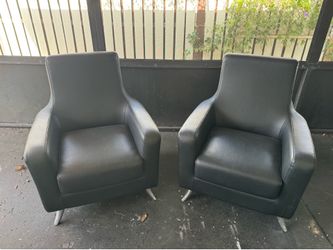 Black leather accent chairs