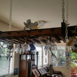 Wine rack wood with glass holder ,hand made