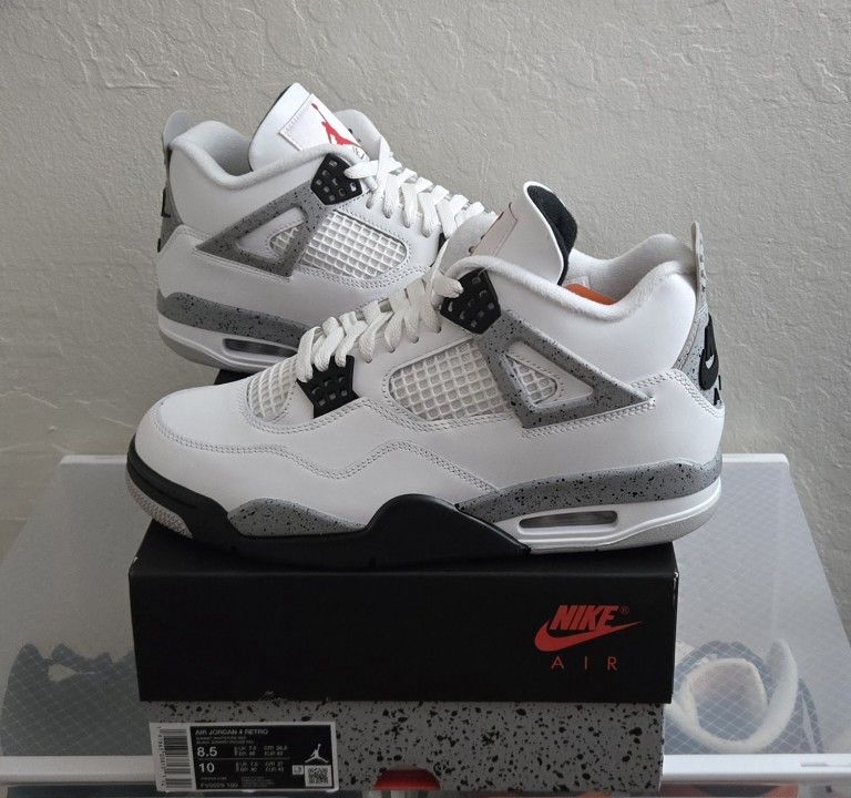 Jordan 4 Retro White Cement (2025) Brand New DS 💯 Authentic Size 8.5m/ Read Full Description