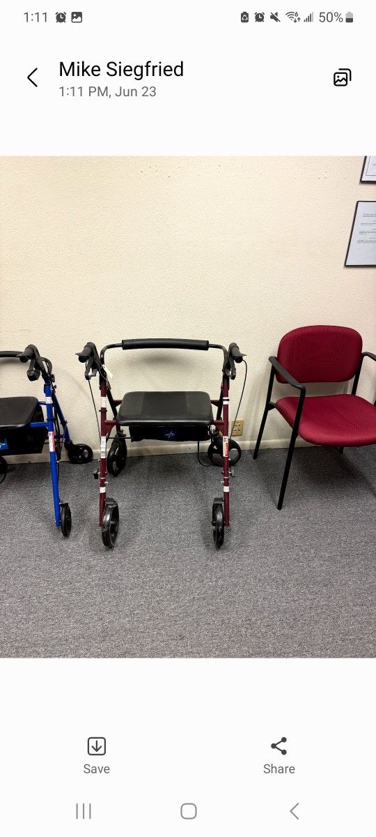 Bariatric rollator (red)