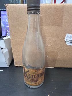 Vintage Hulman & Co. Crystal Ketchup Glass Bottle – Original Label