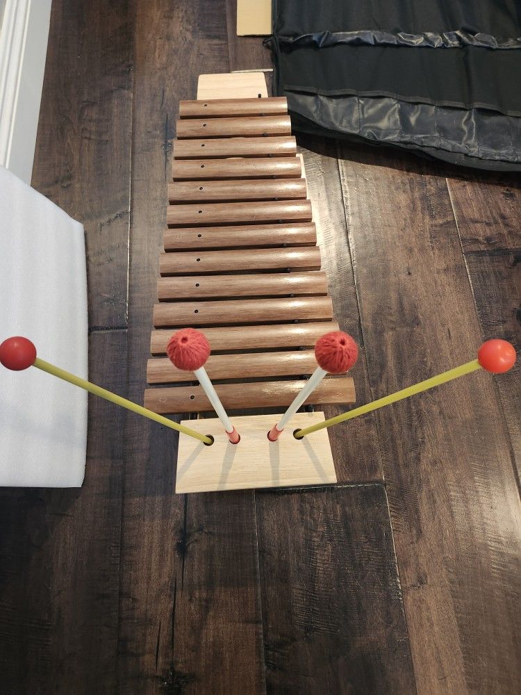 Xylophone inTemenos Orff Soprano with Resonator, 16 Fiberglass Keys, 2 Pairs of Mallets, Wooden Xylophone – Handmade Percussion Instrument