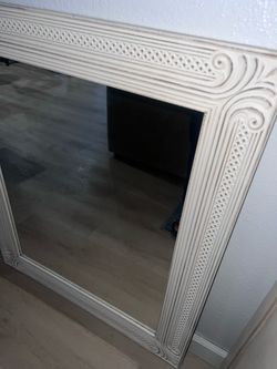White vintage style mirror