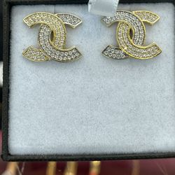 Chanel Style 14k Stud Earrings