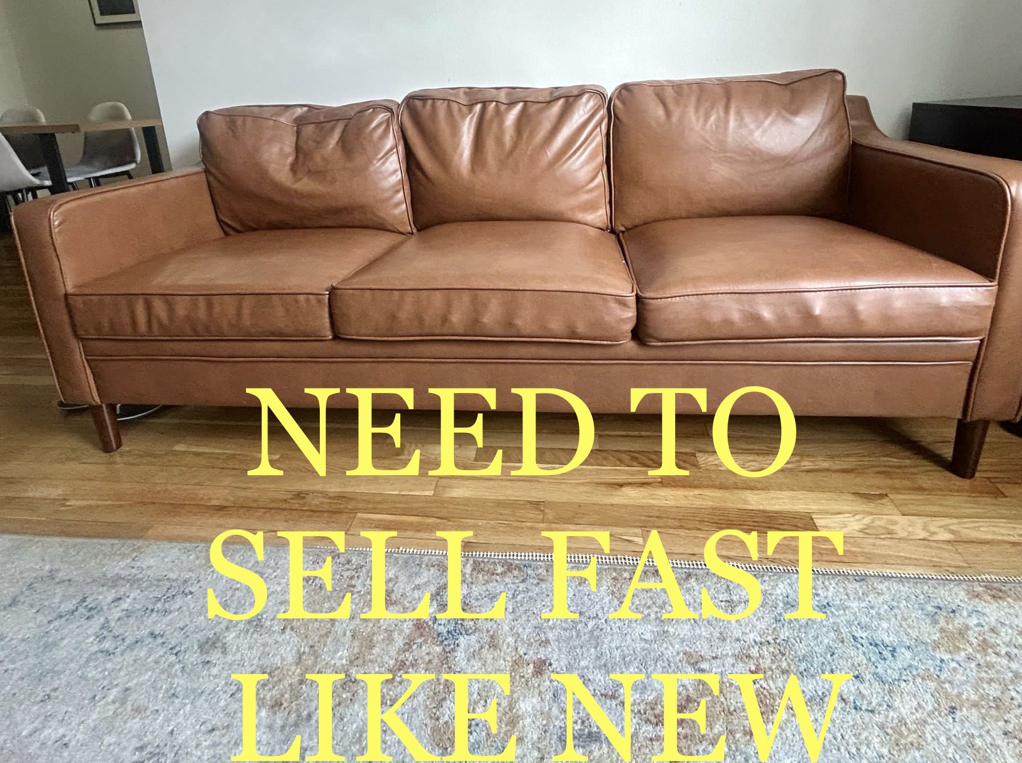 80” Vegan Leather Sofa