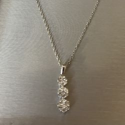 1/2 CT white gold multi diamond necklace 