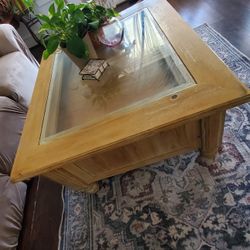 glass top coffee table