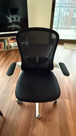 Black Mesh Office Chair with White Frame