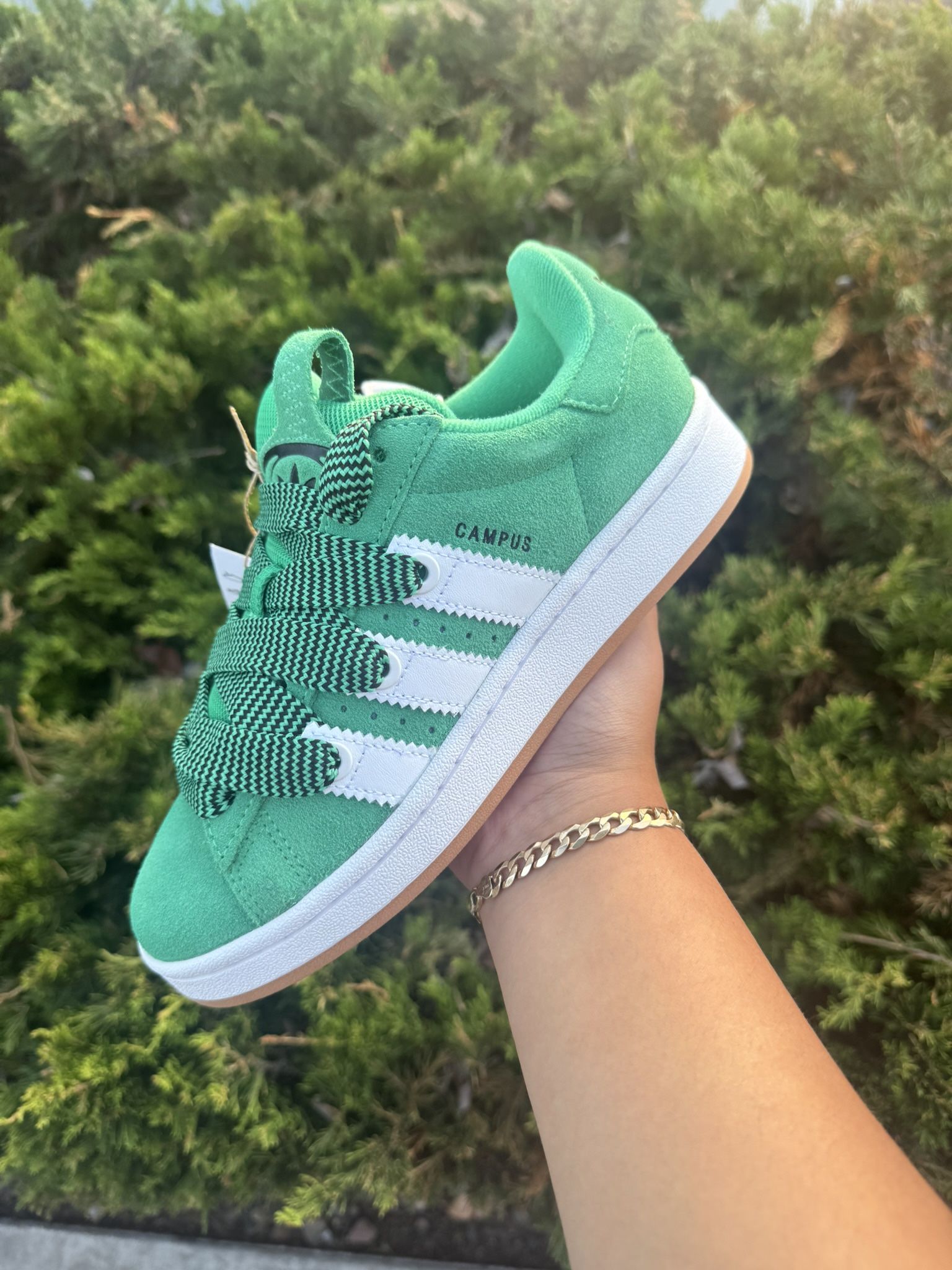 adidas campus white and green