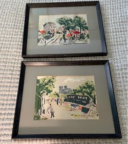 Pair of Original Hand Painted Chinese Art on Silk