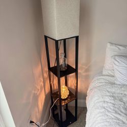 RUNTOP 3-Shelf Floor Lamp with LED Bulbs - Modern Standing Display Shelf Lamp