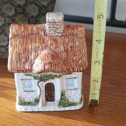 Vintage 80's County Cottage House Ceramic Piggy Bank by Otagiri