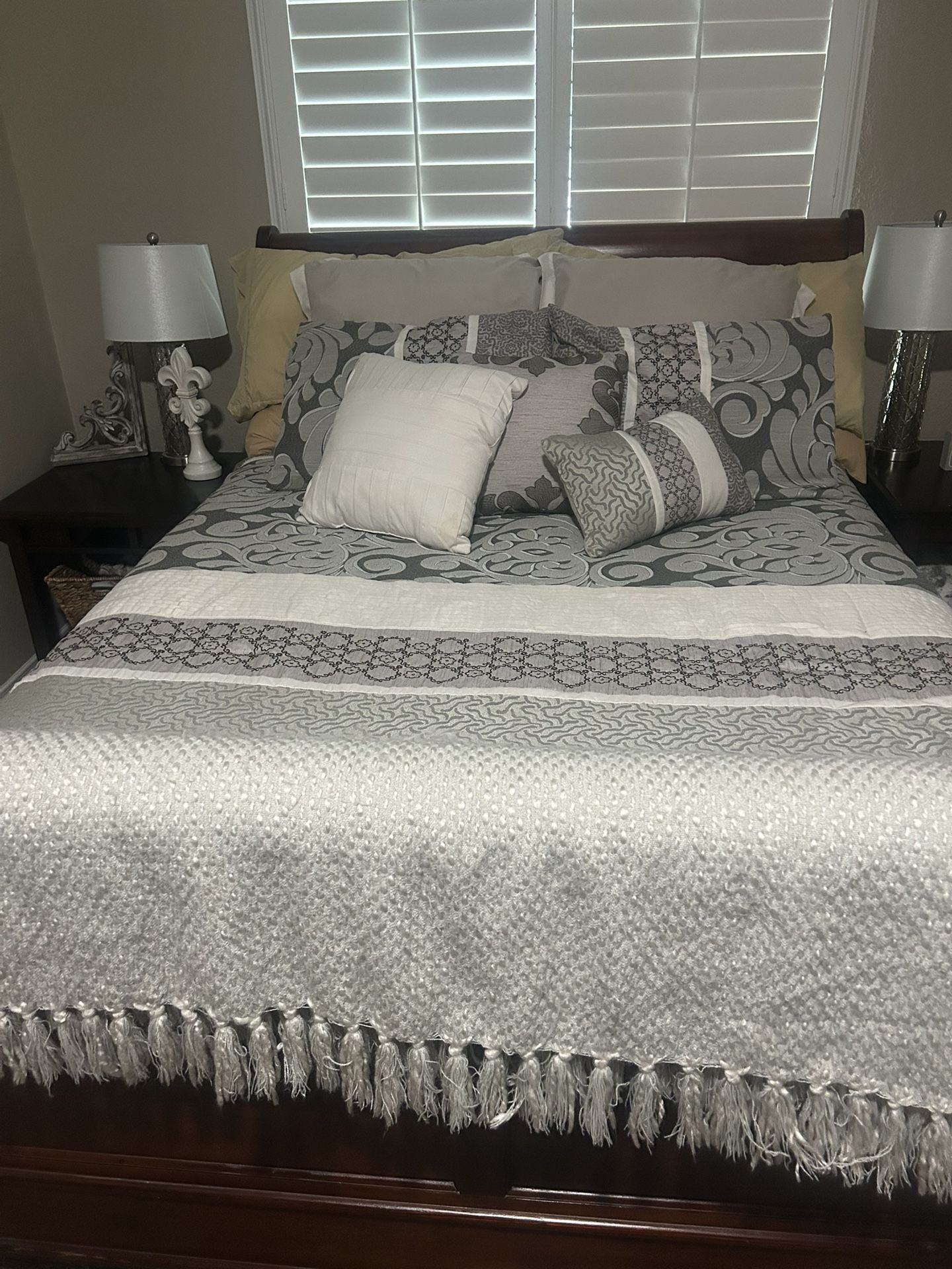 Queen Gray Bed Cover