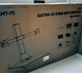 Mount It Dual Monitor Electric Sit Stand Desk Converter