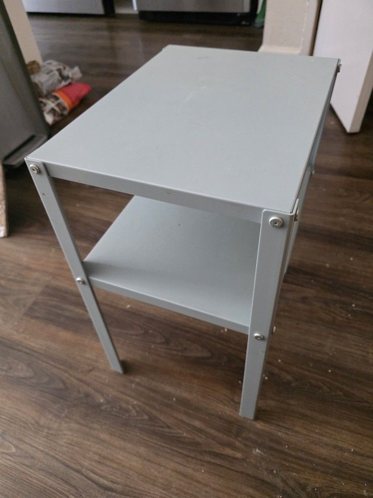 Ikea Night Stand Metal Light Blue Gray Grey