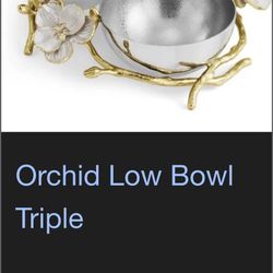 Michael Aram Orchid Low Bowl Triple 