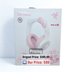 ✅ Brand New | Razer Kraken Kitty V2 Wired USB Gaming Headset – Hello Kitty Edition | PC-Gaming | USB