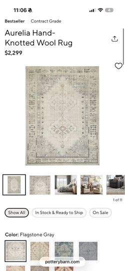 NEW POTTERY BARN RUG HAND MADE