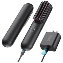 TYMO Cordless Hair Straightener Brush - Porta PRO Portable Straightening Brush 