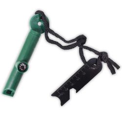 ADROIT Arrancador de fuego combinado de 2 piezas | Herramienta multifunción para exteriores | Brújula, silbato, llave hexagonal y cordón | esencial pa
