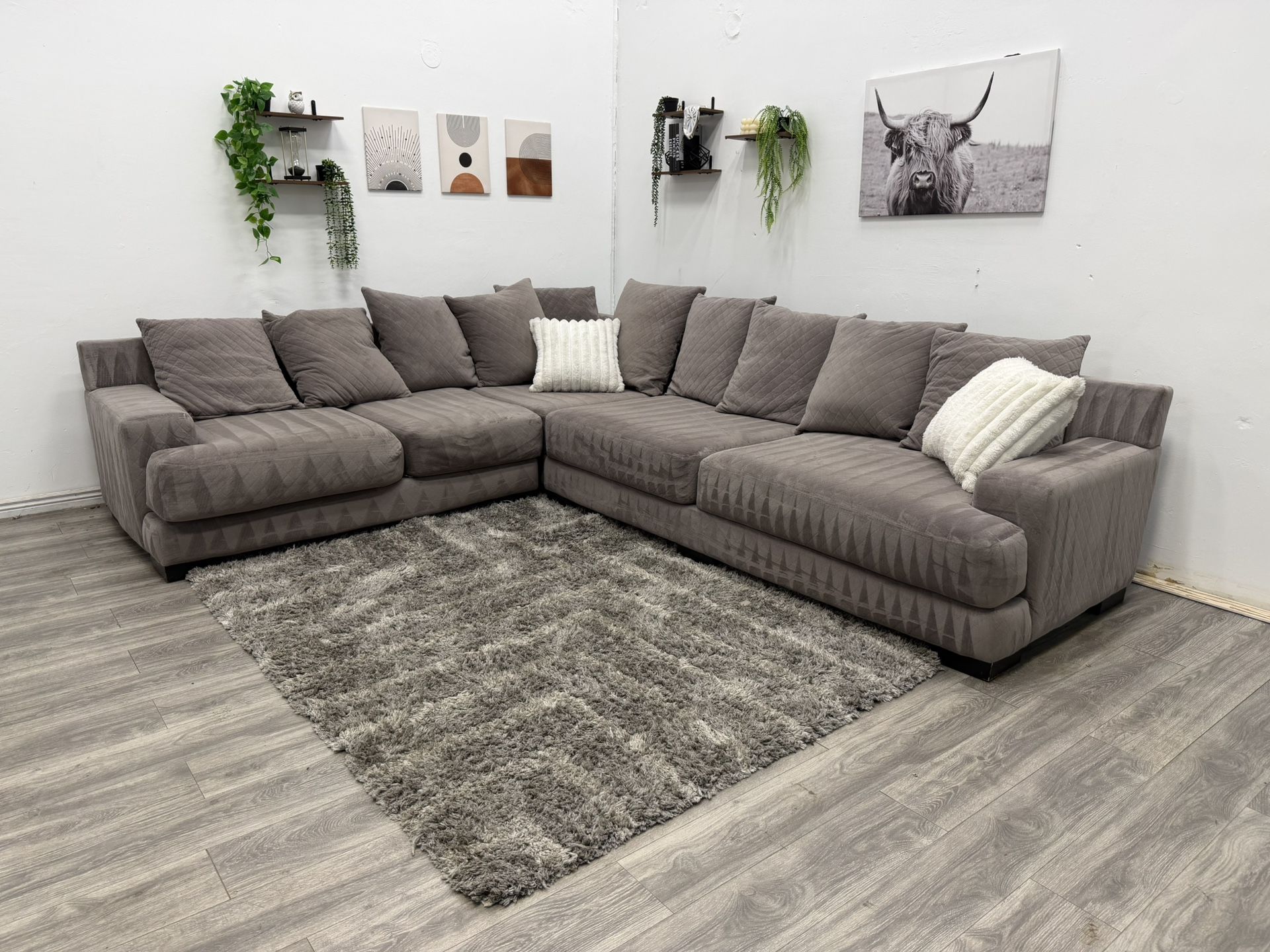 Grey Sectional Couch - Free Delivery 