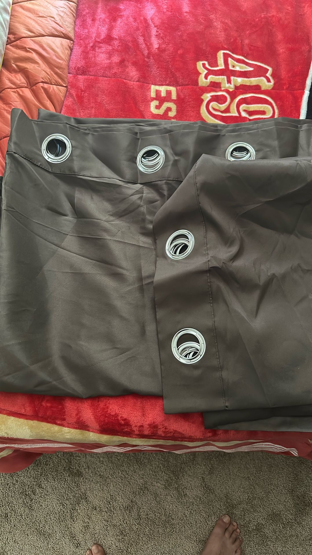 Brown Balcony Slider Curtains