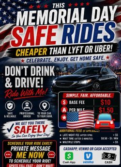 Memorial Day Safe Rides Cheaper than Lyft Or Uber