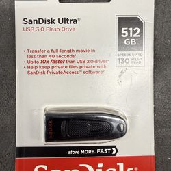 Sandisk 512GB ultra USB 3.0 130MB/s flash drive