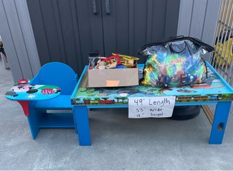 Thomas train table and Mickey Mouse desk chair