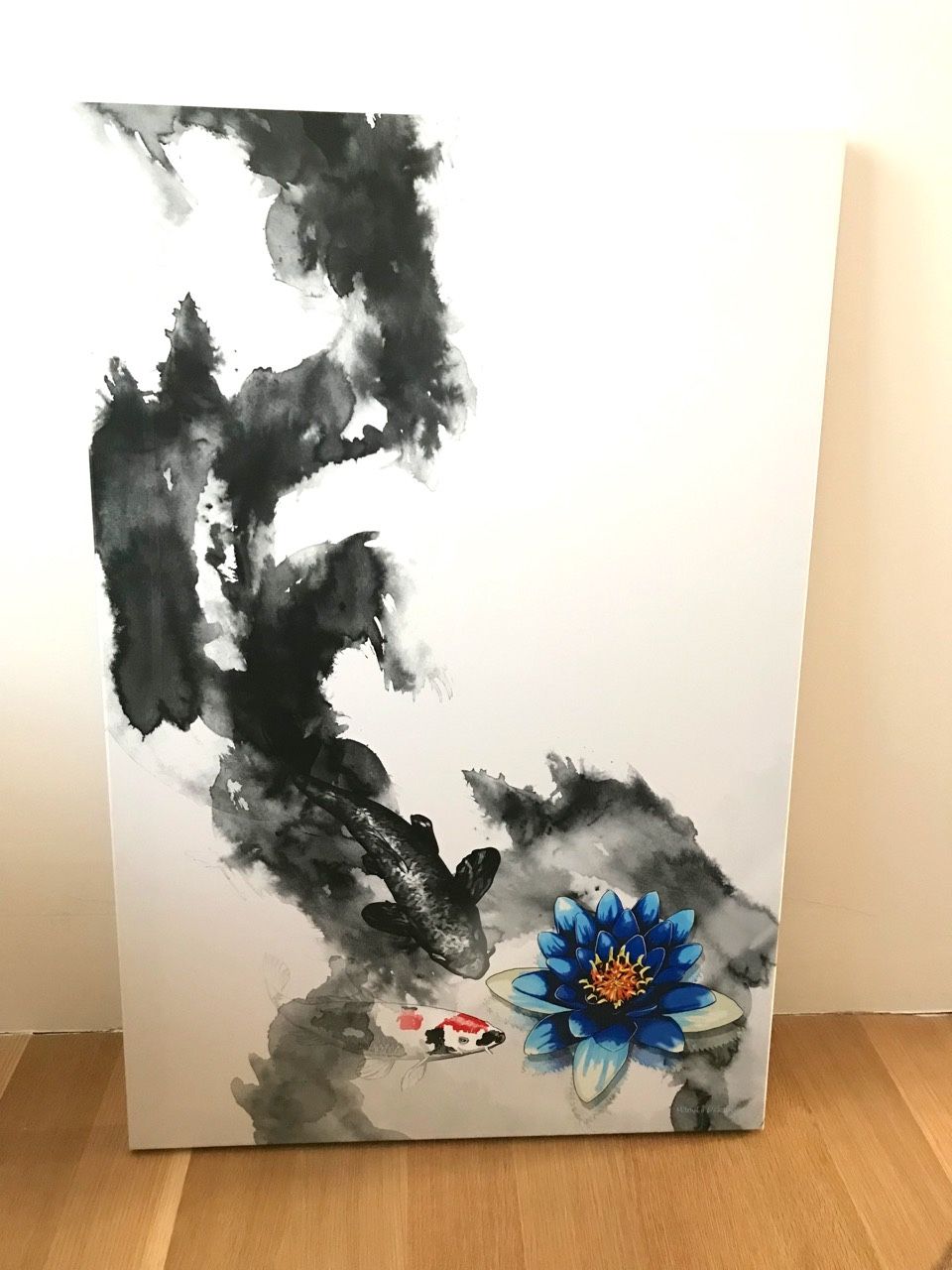 Maxwell Dickson"Waterlily" Art Canvas Print Wall Pop Art Koi Fish - $200