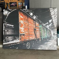 “Train Yard II” 60 x 45 inch canvas