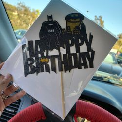 Batman Birthday Party Cake Sign Topper