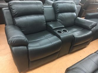 Black Rocking Love Seat and Black Sofa (drop down cupholders)