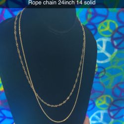 14K Gold Rope Chains& Twist Chain, Sliver Cuban & Fish scale.Pendant 10K