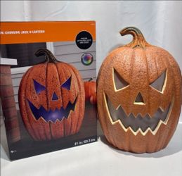 Halloween Animated 21" Jack-O'-Lantern Vintage Decoration Prop Sounds & LED color change