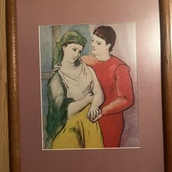 Pablo Picasso “The Lovers” Reproduction 1973 Picture 11x14 Frame 17x22