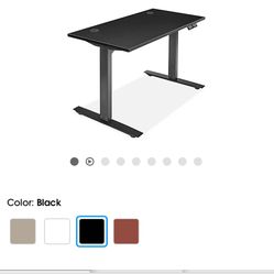Electric Adjustable Height Desk - 48 x 24", Black
