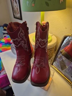 Girls red boots size 12