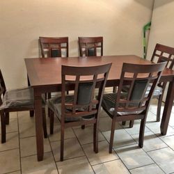 7 Piece Brand New Wooden Dining Table Set 