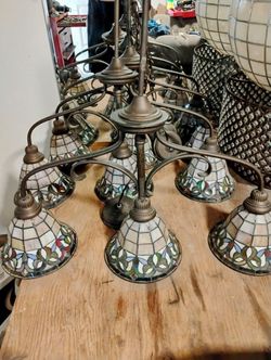  Pool Table Lights, Vintage Tiffany Style 3 Arm Pendant Chandelier 