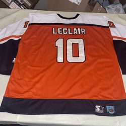 Nwot Philadelphia Flyers John Leclair Sewn Starter Jersey adult 2xl Orange New