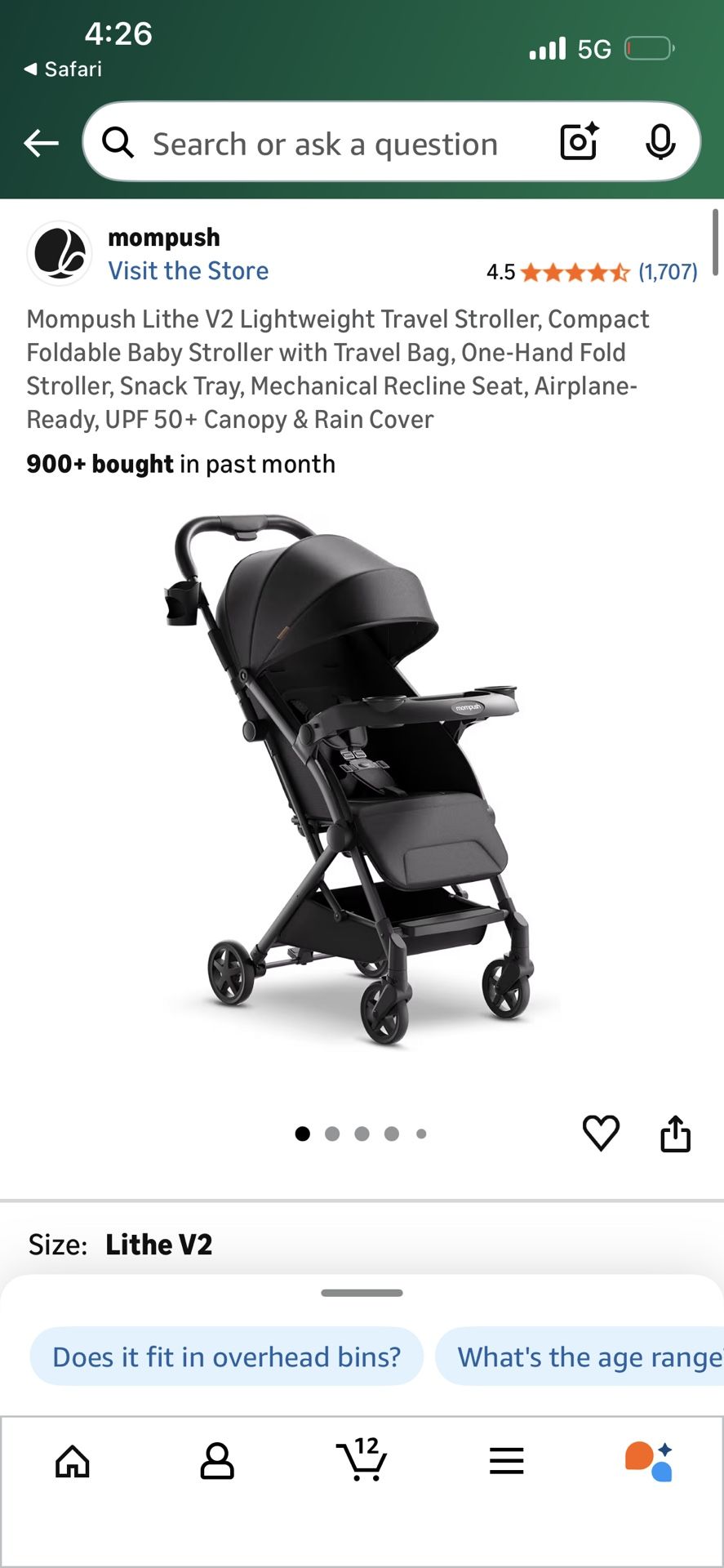 Mompush Stroller Lithe V2 Disneyland